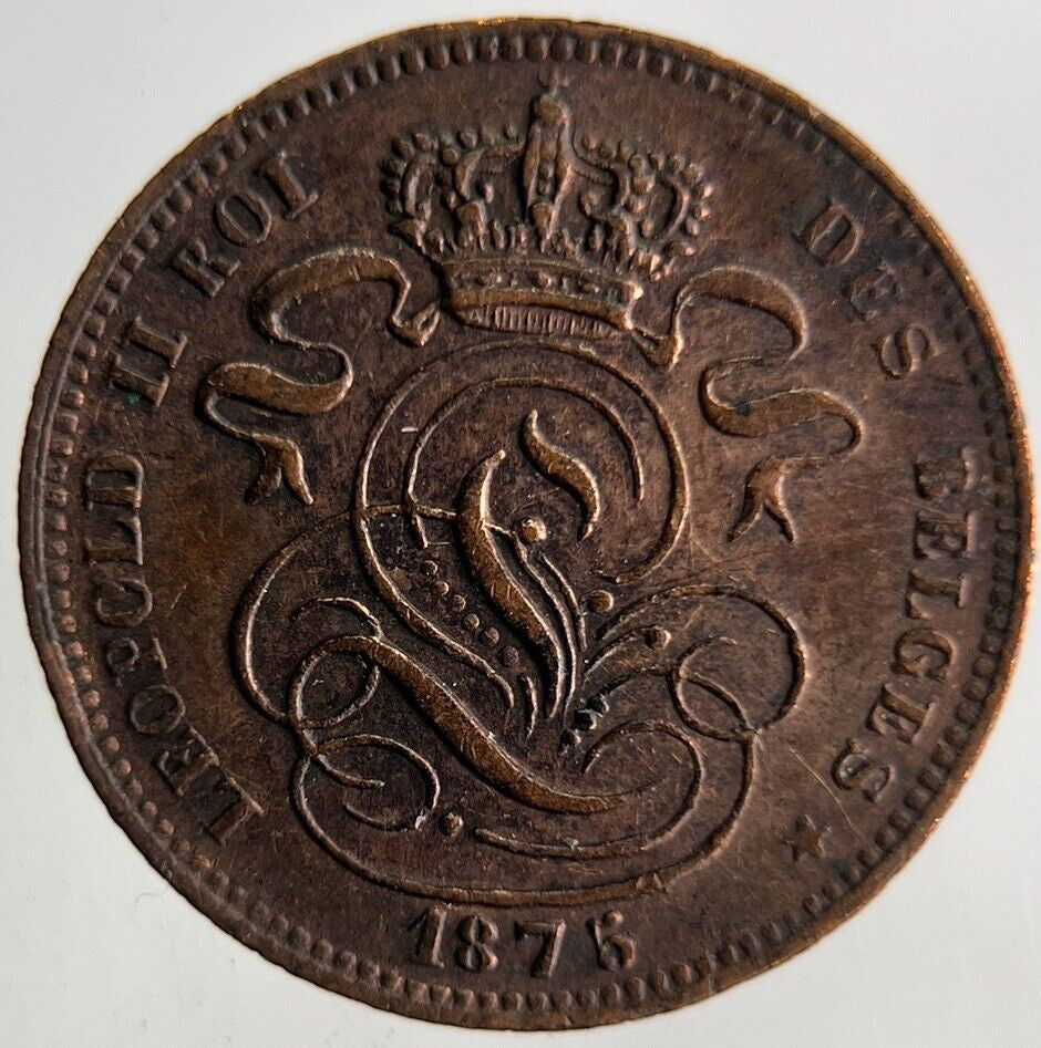1875 Belgium 1 Cent Coin | Fine Collectable Grade
