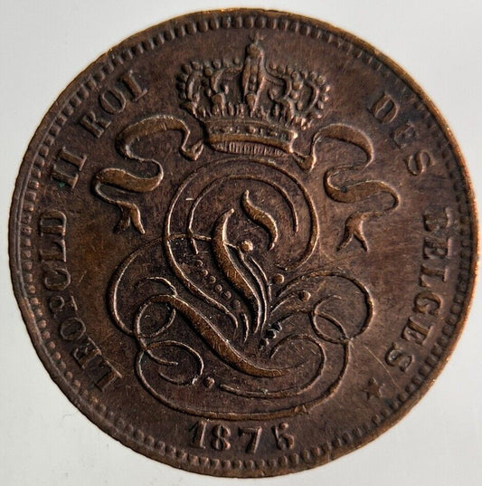 1875 Belgium 1 Cent Coin | Fine Collectable Grade