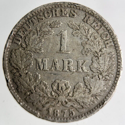 1875 Germany 1 Mark Silver Coin | Fine Collectable Grade