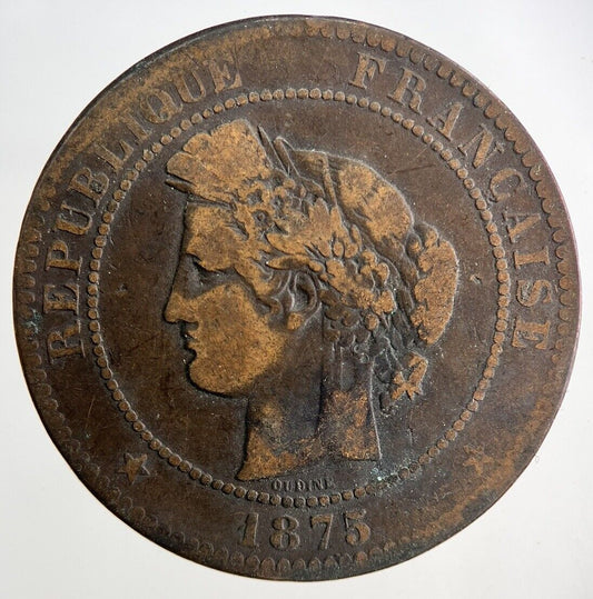 1875 France 10 Centimes Coin | Fine Collectable Grade