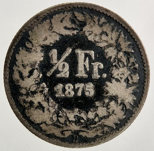 1875 Switzerland Swiss 1/2 Half Franc Silver Coin | Collectable Grade