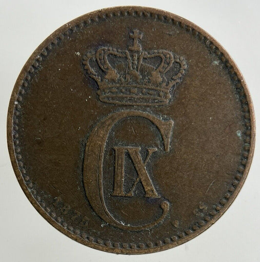 1875 Denmark 2 Ore Coin | Fine Collectable Grade