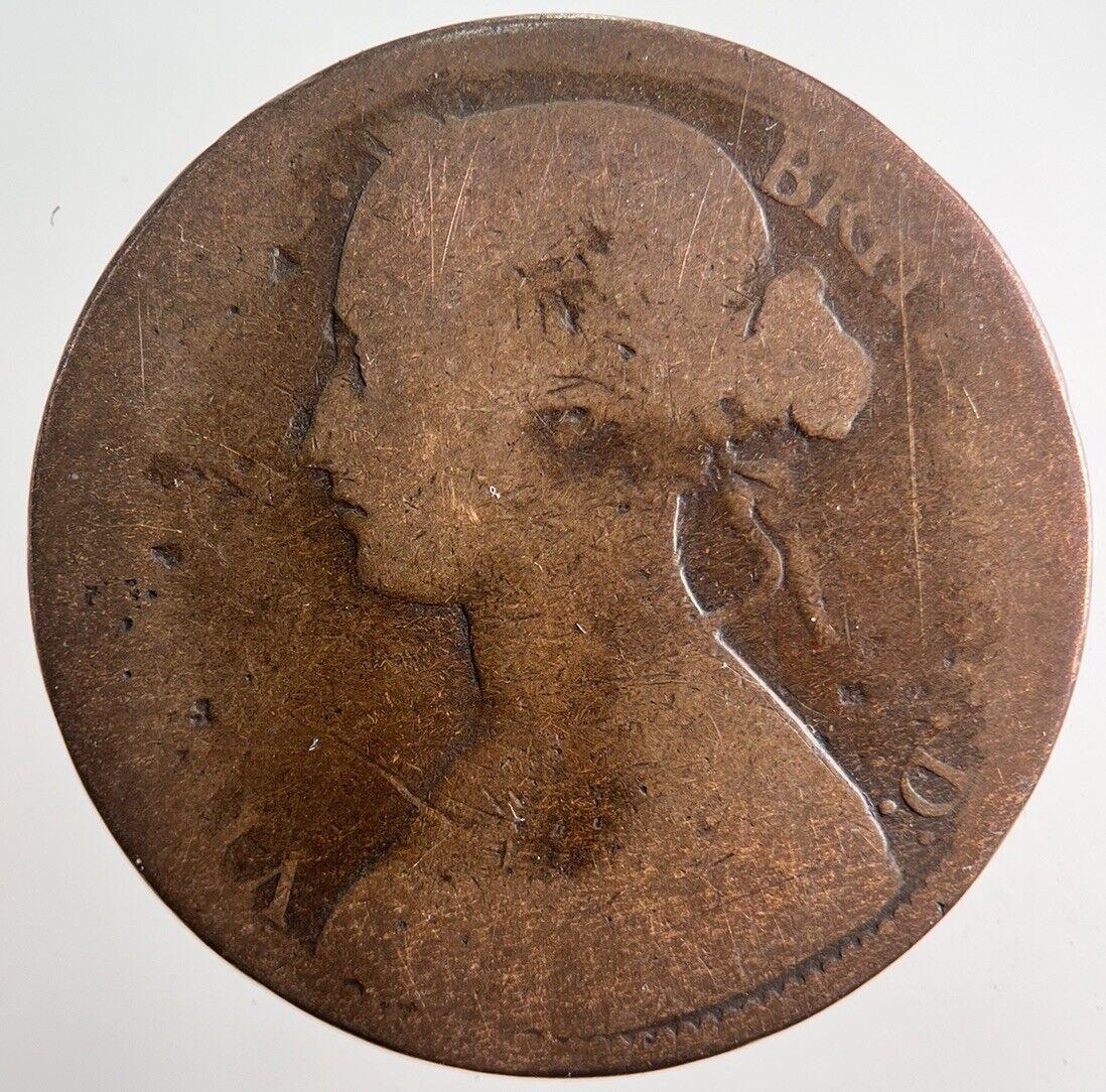 1874-H Victoria One Penny Coin | Worn Grade