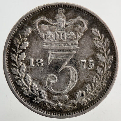 1875 Victoria Silver Threepence Coin | Very High Grade