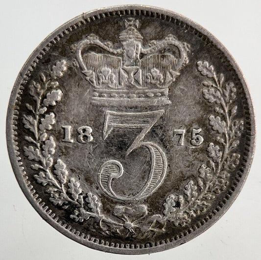 1875 Victoria Silver Threepence Coin | Very High Grade