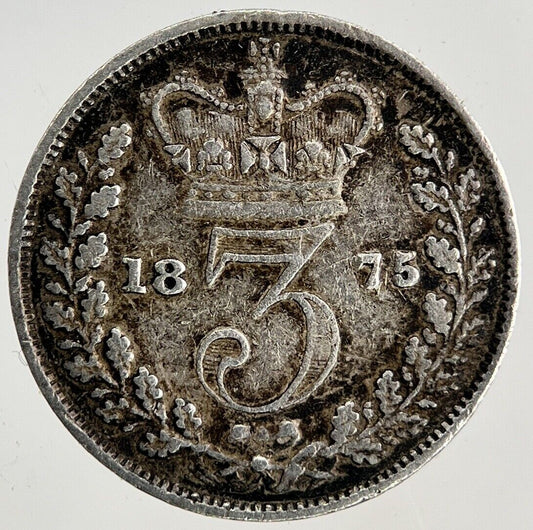 1875 Victoria Threepence Silver Coin | Fine Collectable Grade