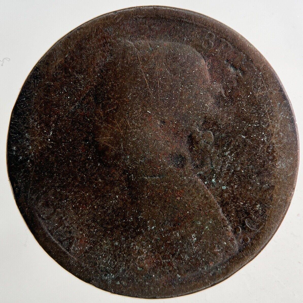 1875 Victoria Half-Penny Coin | Worn Grade