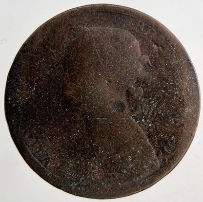 1875 Victoria Half-Penny Coin | Worn Grade
