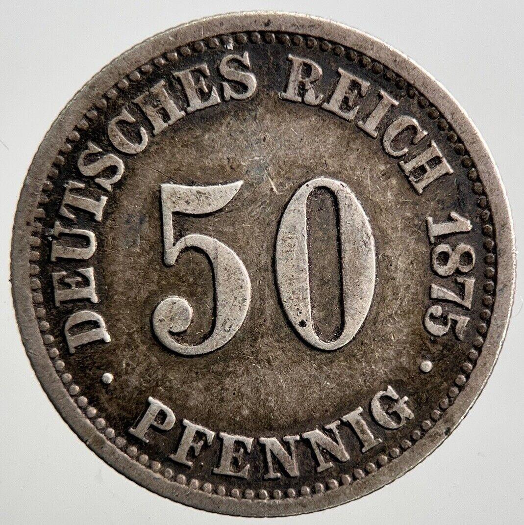 1875-C Germany 50 Pfennig Silver Coin | Collectable Grade | a2850