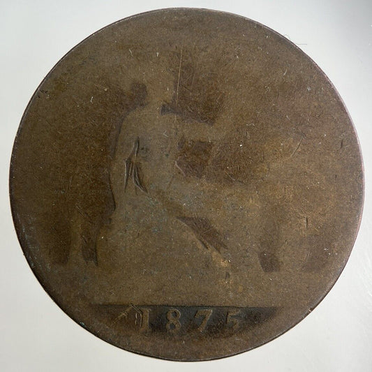 1875 Victoria One Penny Coin | Fair Grade