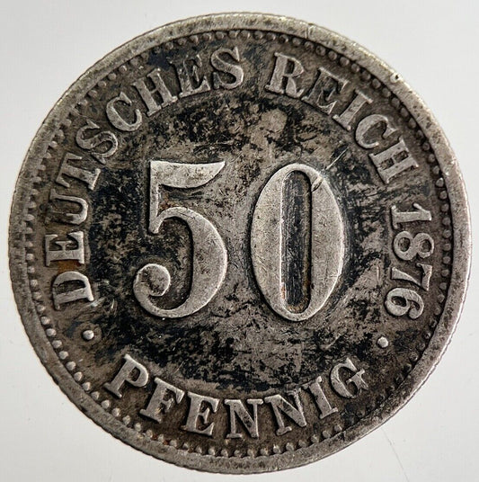 1876 Germany 50 Pfennig Silver Coin | Collectable Grade | a8890
