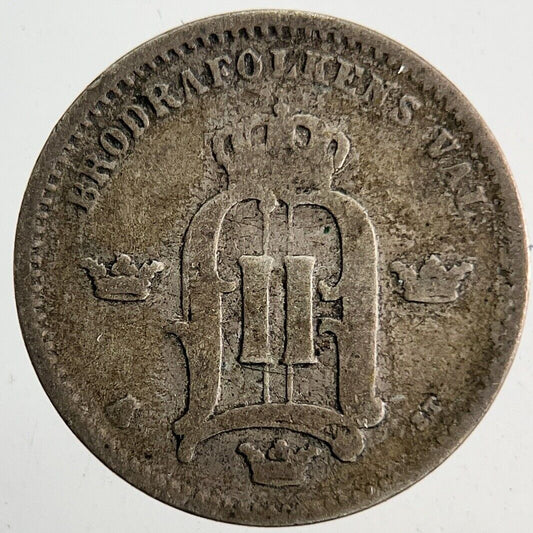 1876 Sweden 10 Ore Silver Coin | Collectable Grade