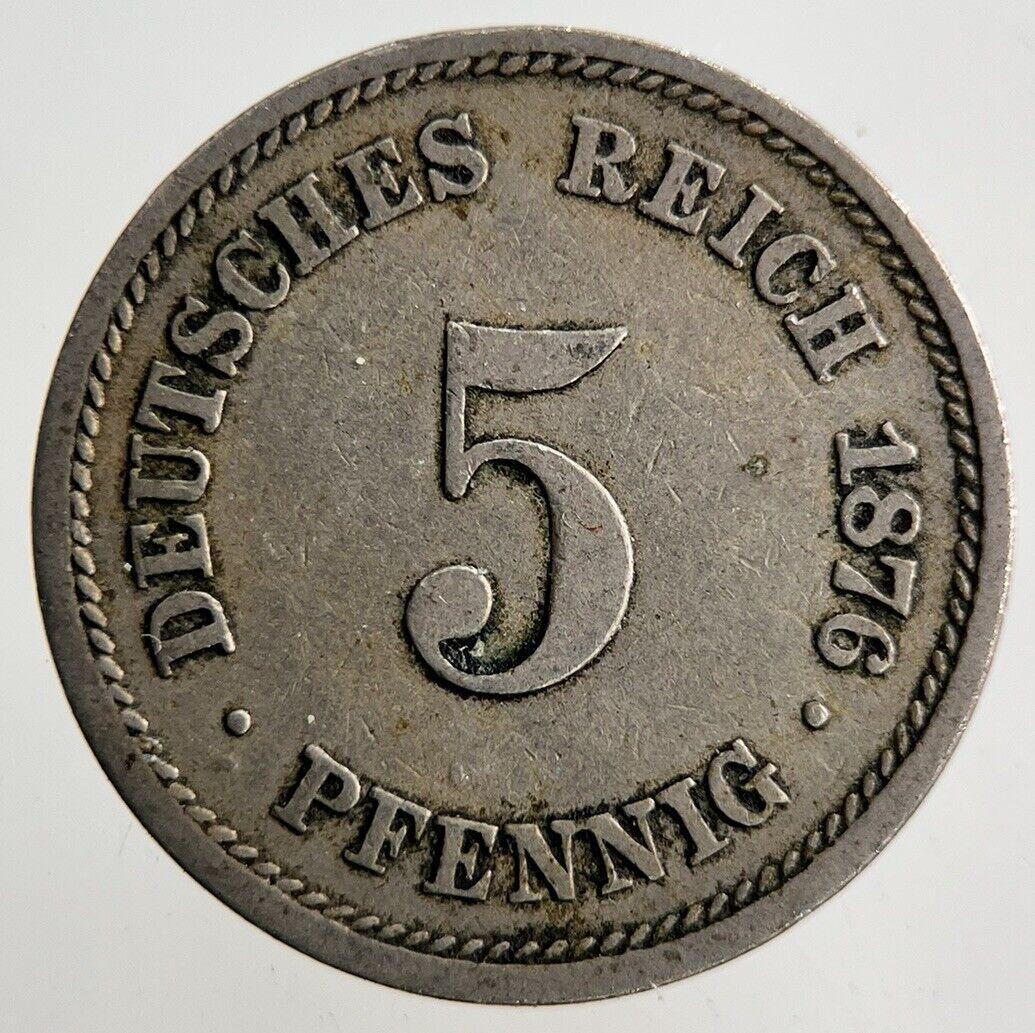 1876 Germany 5 Pfennig Coin | Fine Collectable Grade