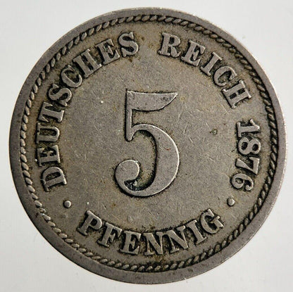 1876 Germany 5 Pfennig Coin | Fine Collectable Grade