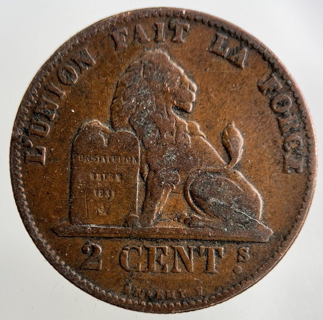 1876 Belgium 2 Cent Centimes Coin | Collectable Grade