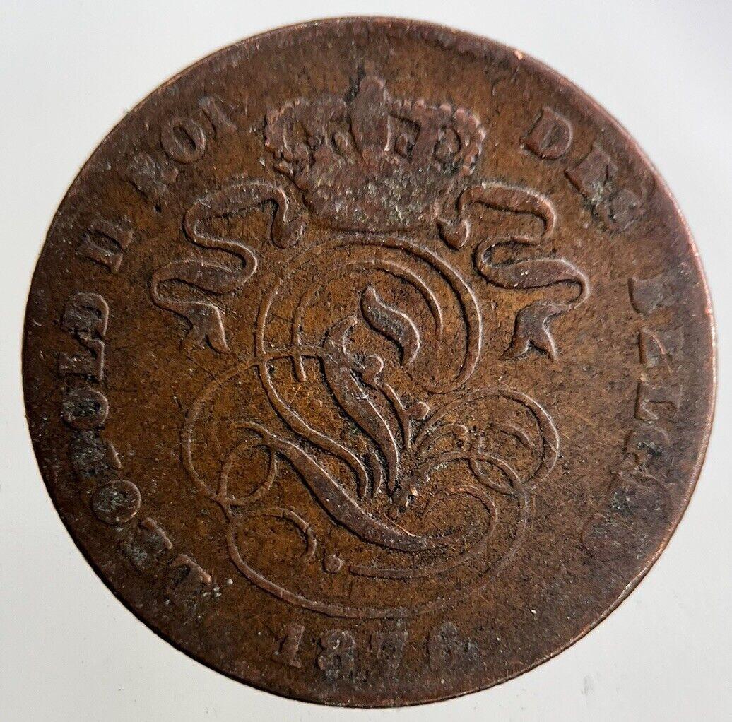 1876 Belgium 2 Cent Centimes Coin | Collectable Grade