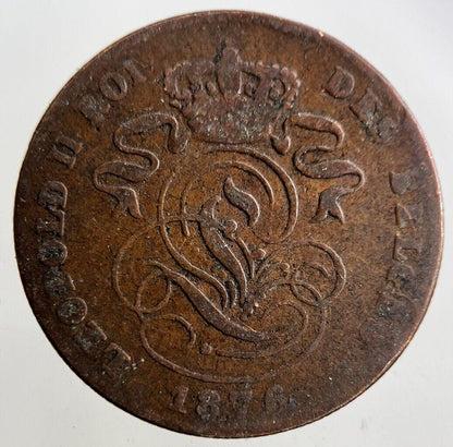 1876 Belgium 2 Cent Centimes Coin | Collectable Grade