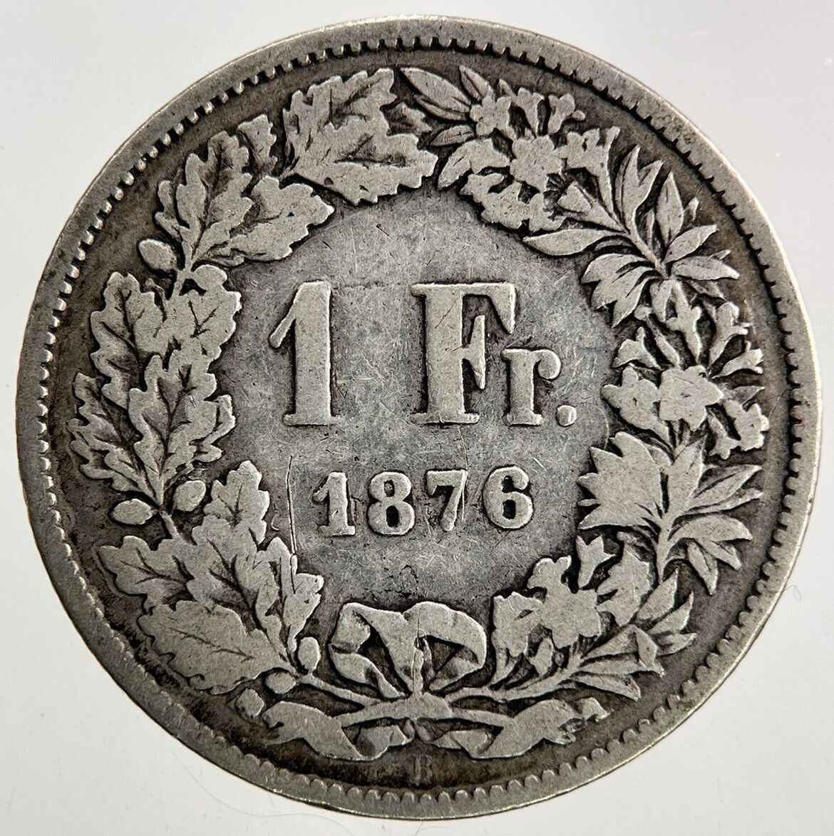 1876 Switzerland Swiss 1 Franc Silver Coin | Collectable Grade
