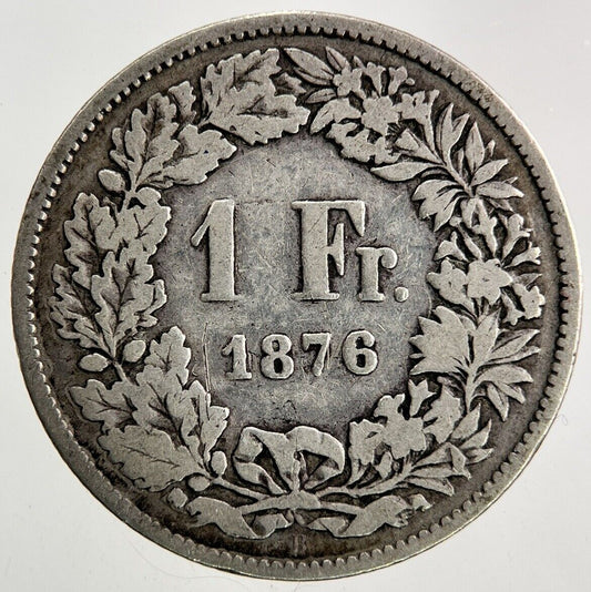 1876 Switzerland Swiss 1 Franc Silver Coin | Collectable Grade