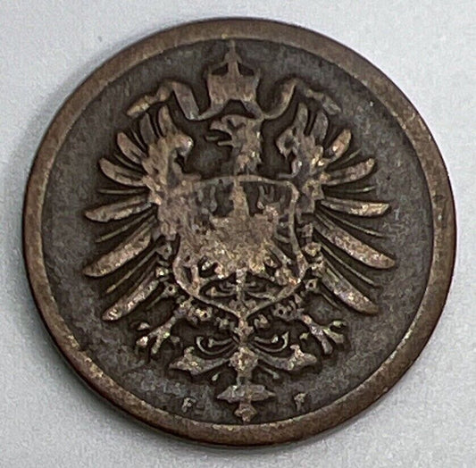 1876 Germany 2 Two Pfennig Coin | Fine Collectable Grade | a936