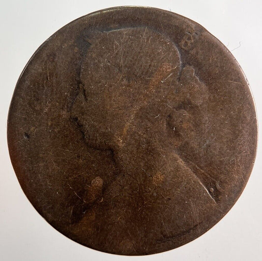 1876 Victoria One Penny Coin | Worn Grade