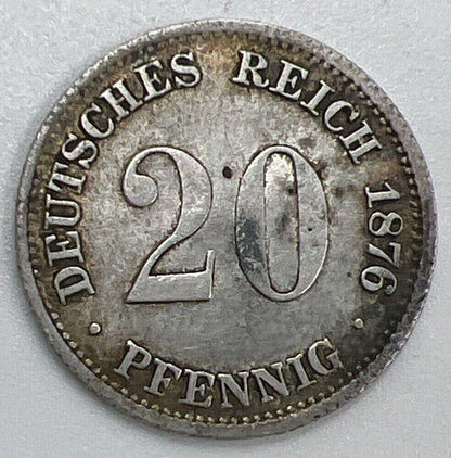 1876-G 20 Pfennig Germany Coin | Collectable Grade | a508