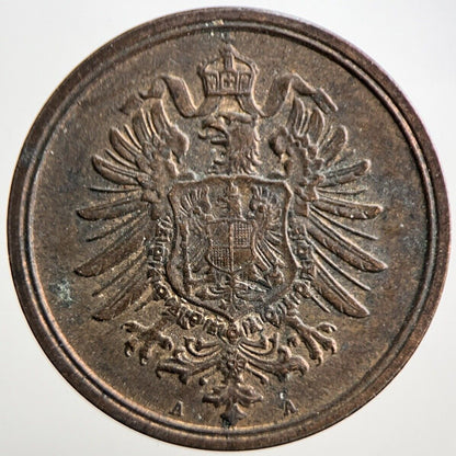 1876-A Germany 2 Pfennig Coin | Very High Grade | a3077