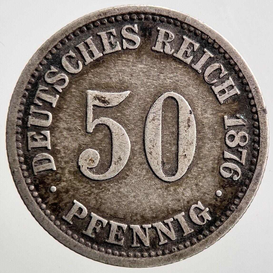 1876-A Germany 50 Pfennig Silver Coin | Collectable Grade | a2849