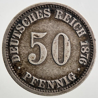 1876-A Germany 50 Pfennig Silver Coin | Collectable Grade | a2849