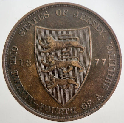 1877 Jersey One Twenty-fourth 1/24th Shilling Coin | Collectable Grade | a7666