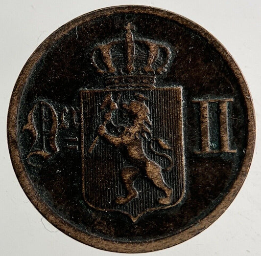 1877 Norway 1 Ore Coin | Fine Collectable Grade