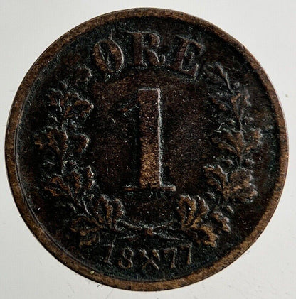 1877 Norway 1 Ore Coin | Fine Collectable Grade