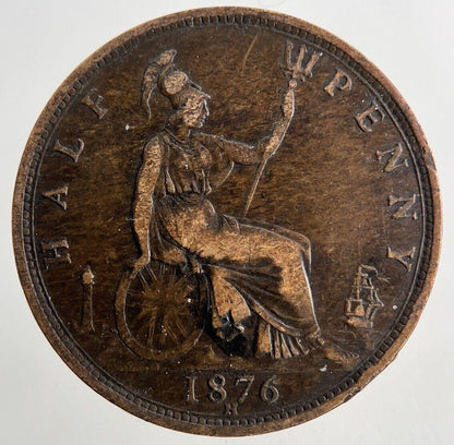 1876-H Victoria Half-Penny Coin | Fine Collectable Grade
