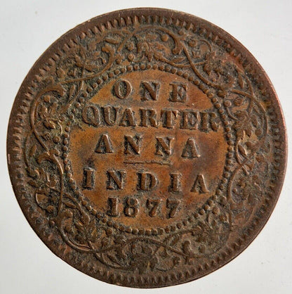 1877 India 1/4 Quarter Anna Coin | Fine Collectable Grade