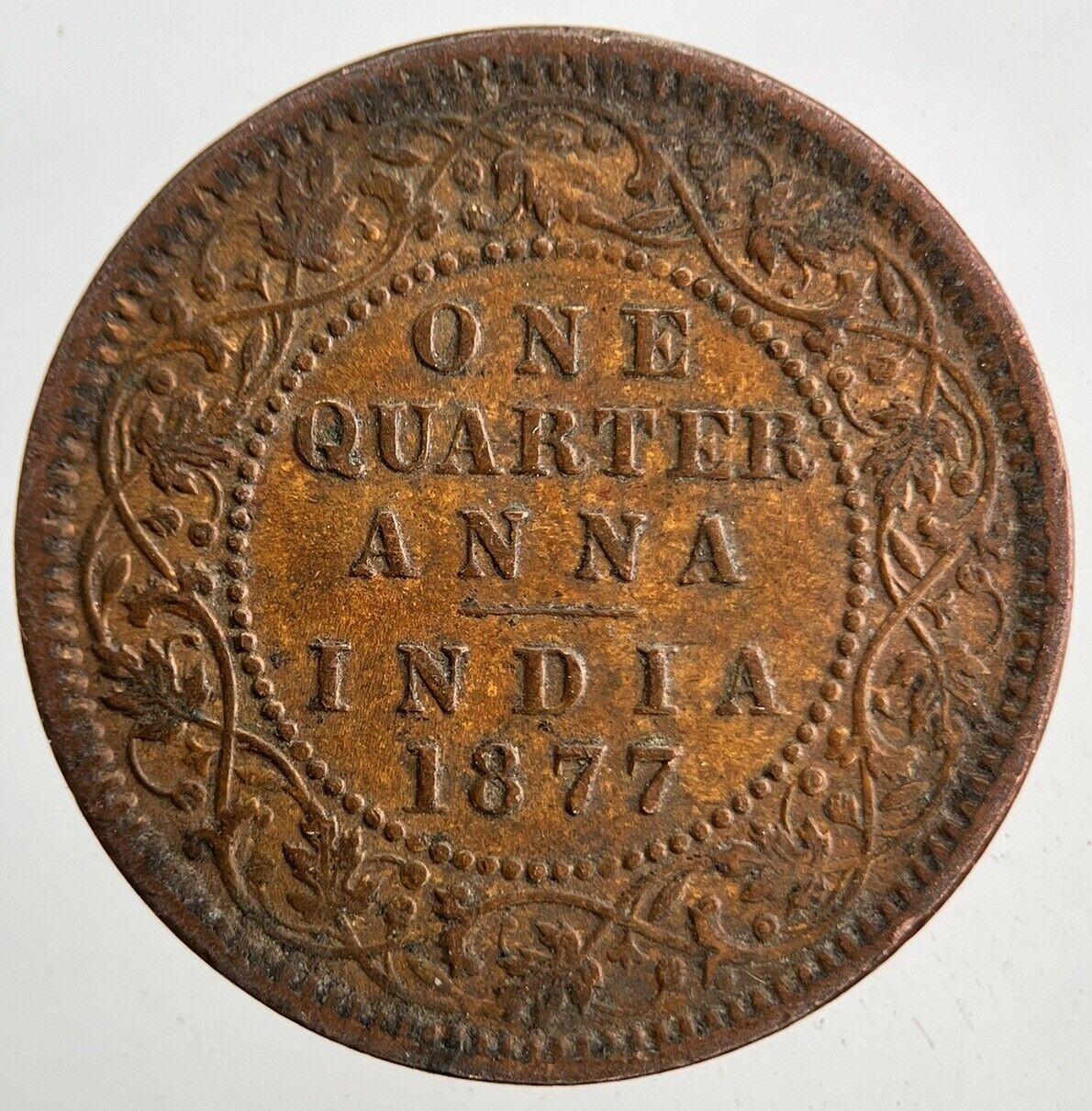 1877 India 1/4 Quarter Anna Coin | Very High Grade