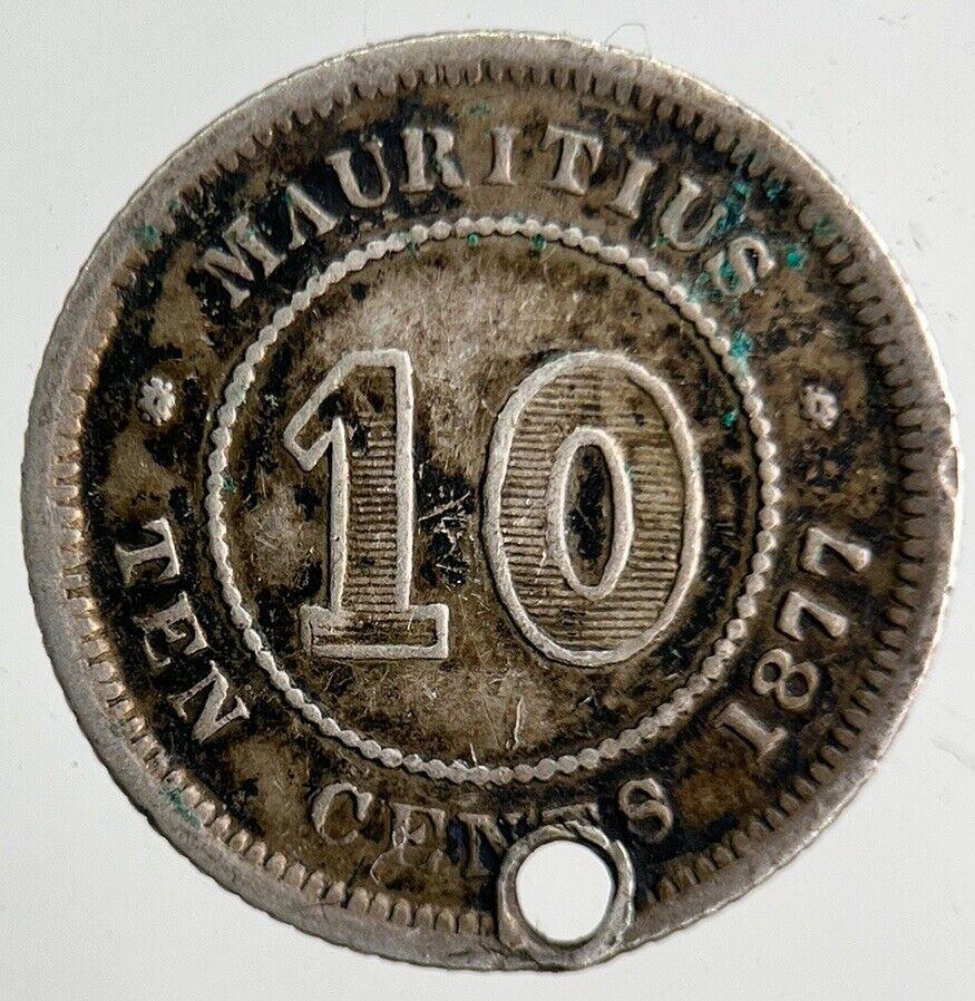 1877 Mauritius 10 Cents Silver Coin | Fine Collectable Grade