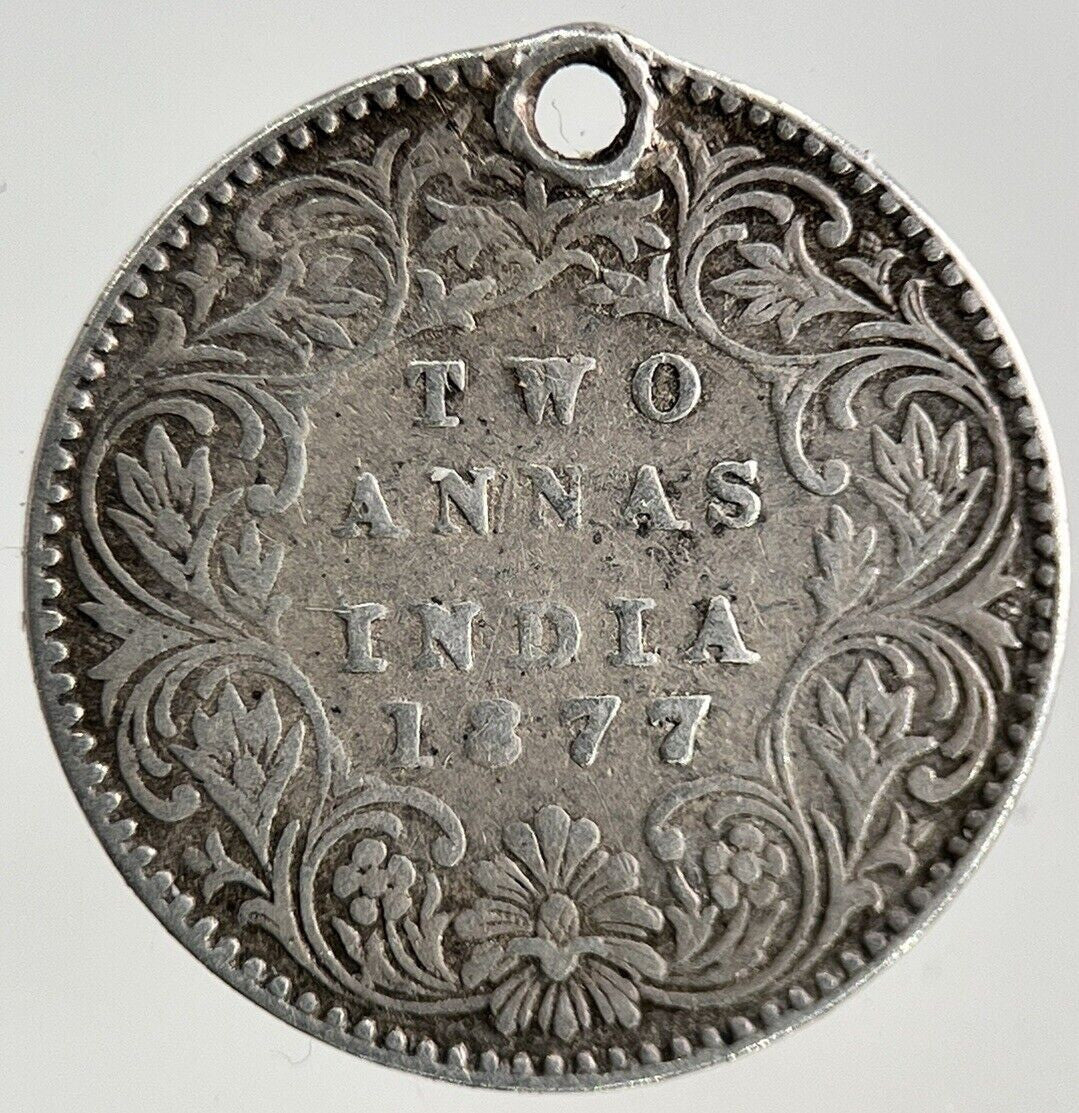 1877 India 2 Annas Silver Coin | Collectable Grade