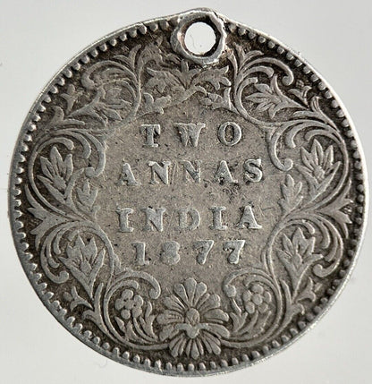 1877 India 2 Annas Silver Coin | Collectable Grade