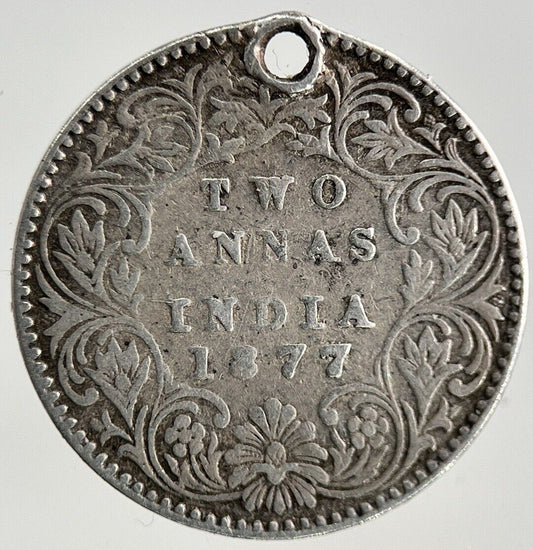1877 India 2 Annas Silver Coin | Collectable Grade