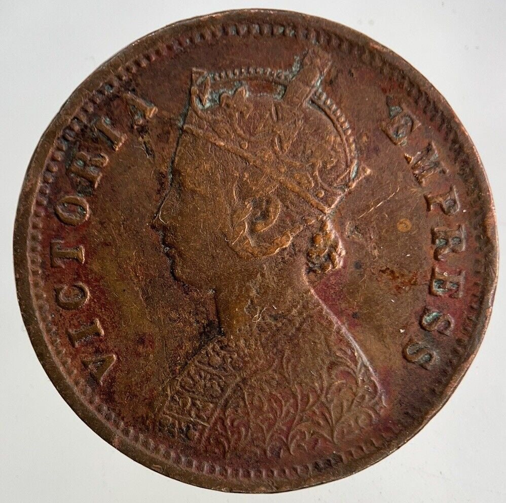 1877 India 1/4 Quarter Anna Coin | Fine Collectable Grade