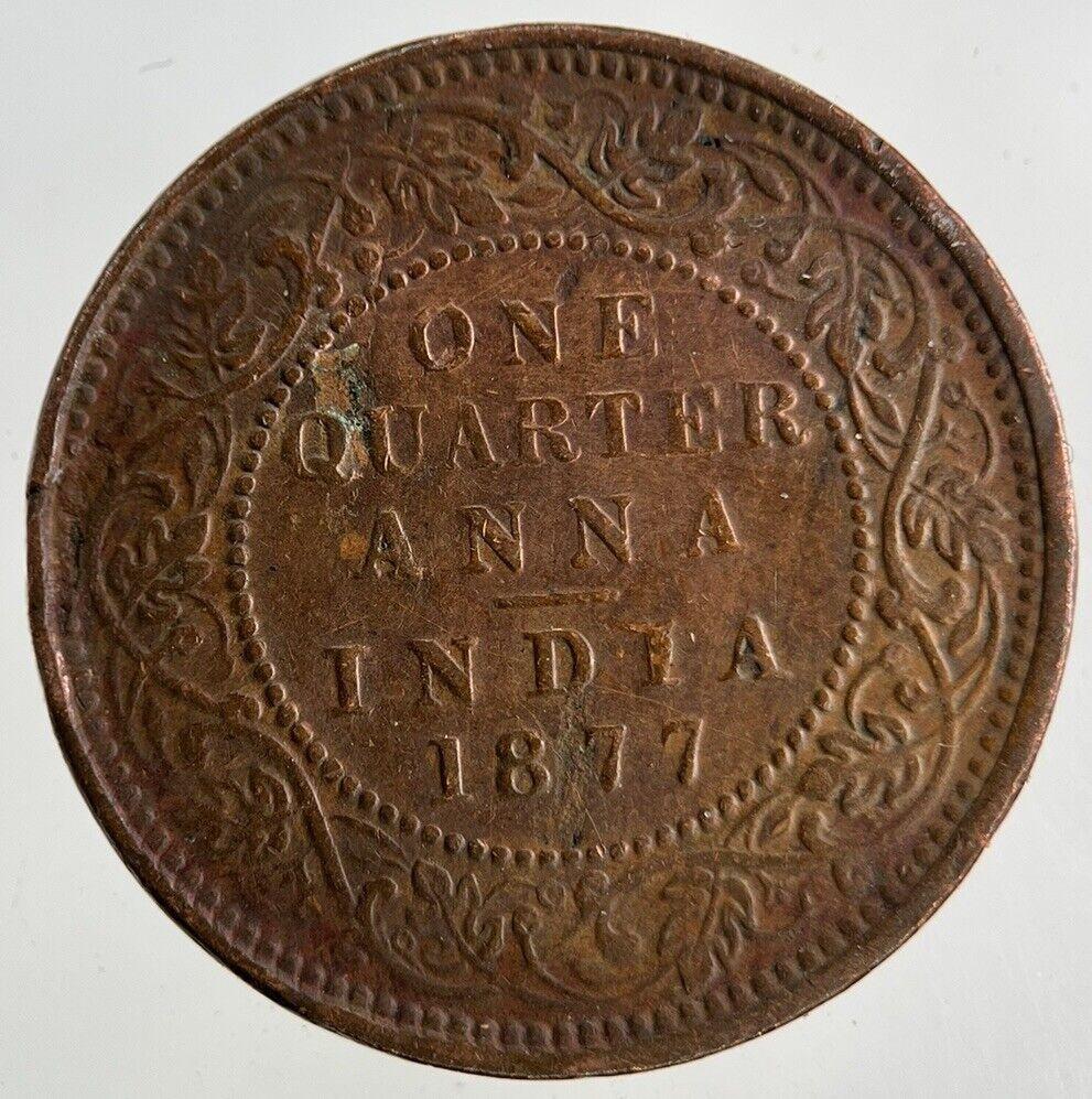 1877 India 1/4 Quarter Anna Coin | Fine Collectable Grade