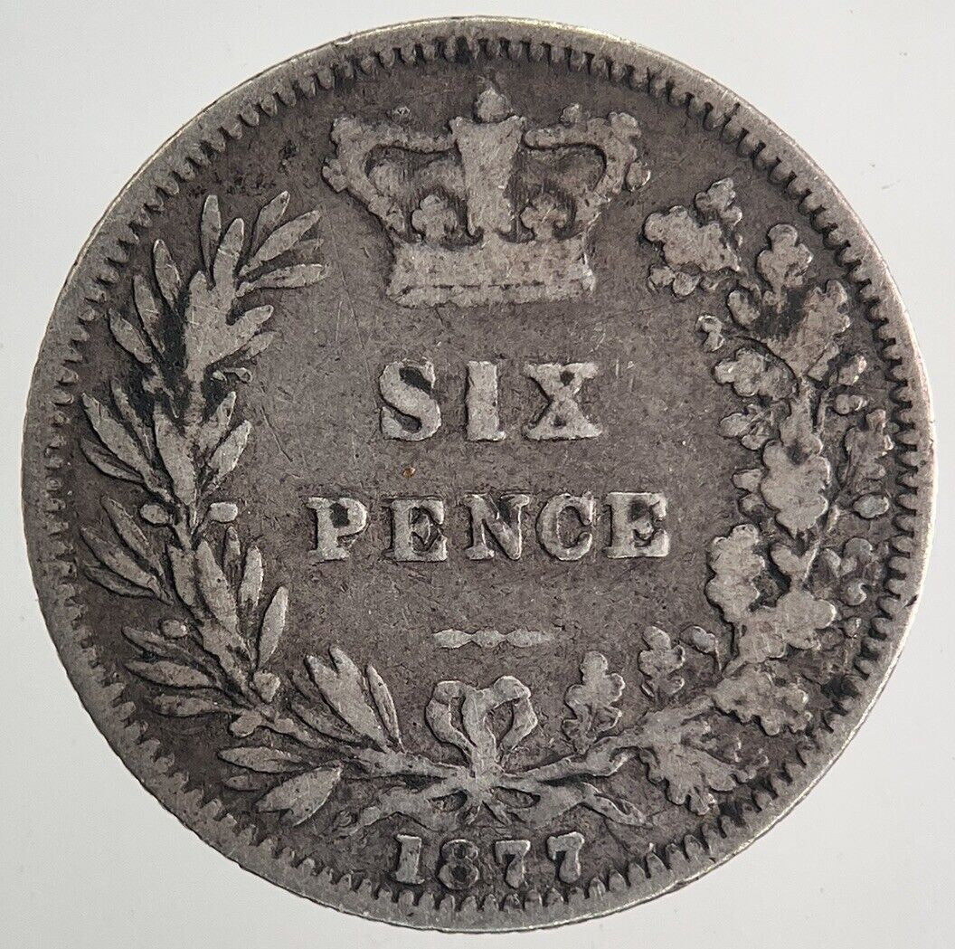 1877 Victoria Sixpence Silver Coin | Fine Collectable Grade | a9963
