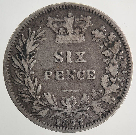 1877 Victoria Sixpence Silver Coin | Fine Collectable Grade | a9963