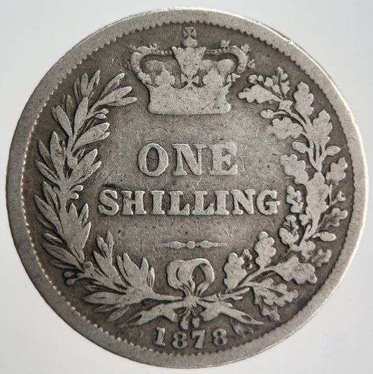 1878 Die-47 Victoria Shilling Silver Coin | Collectable Grade | a4527