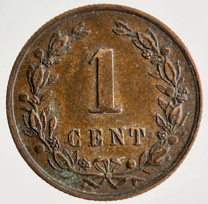 1878 Netherlands 1 Cent Coin | Fine Collectable Grade
