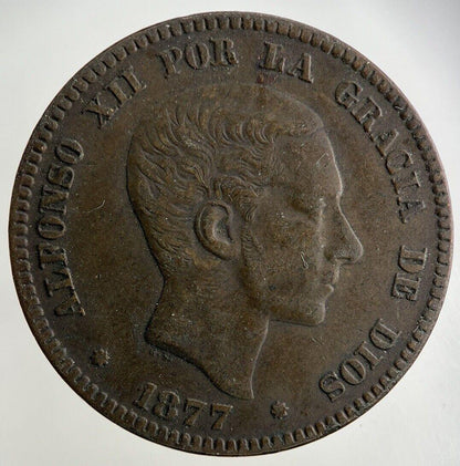 1877 Spain 10 Diez Centimos Coin | Very High Grade