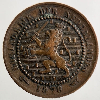 1878 Netherlands 1 Cent Coin | Fine Collectable Grade