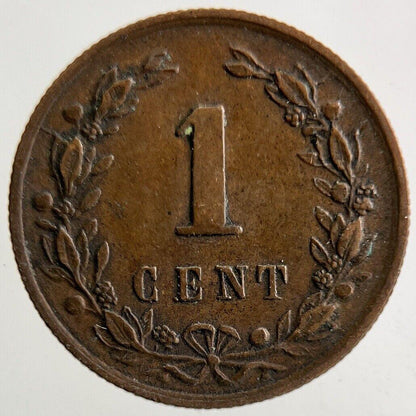 1878 Netherlands 1 Cent Coin | Fine Collectable Grade
