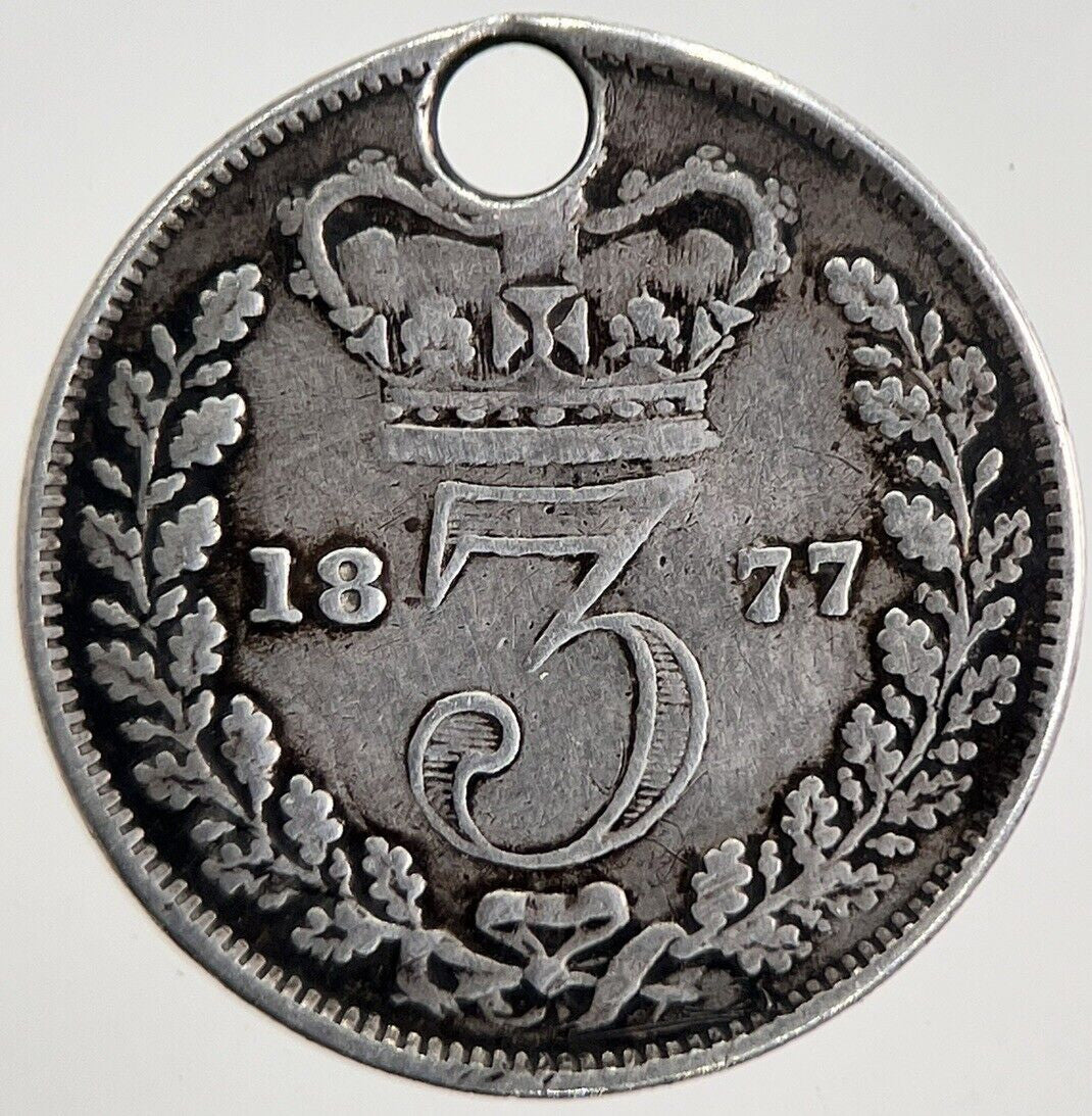 1877 Victoria Threepence Silver Coin | Fine Collectable Grade | a5523