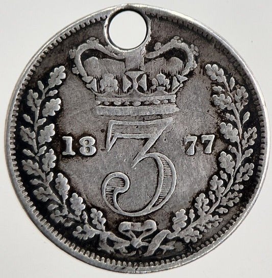 1877 Victoria Threepence Silver Coin | Fine Collectable Grade | a5523